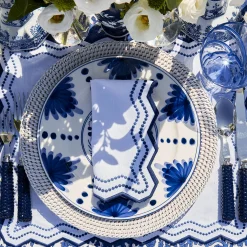 Olympia Blue Embroidered Napkins (Set of 4)
