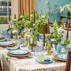 Pale Blue Hand Painted Tole Bud Vases (Set of 3)