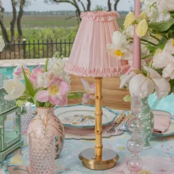 Pale Pink Silk Frilled Lampshade (18cm)