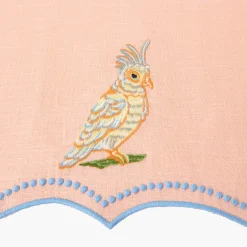 Parrot Coral Linen Napkins (Set of 4)