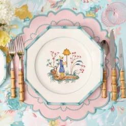 Patricia Blue Bamboo Dinner & Starter Plates (Set of 8)