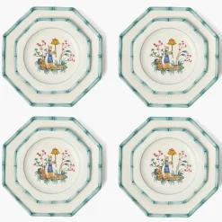 Patricia Blue Bamboo Dinner & Starter Plates (Set of 8)