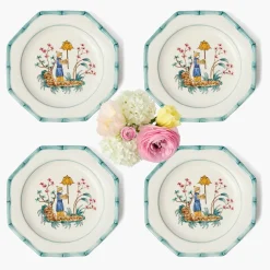 Patricia Blue Bamboo Starter Plates (Set of 4)