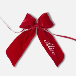 Personalisable Berry Red Velvet Bow