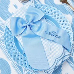 Personalisable Blue Grosgrain Bow