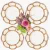 Petal Bamboo Ceramic Dinner Plates (Set of 4)