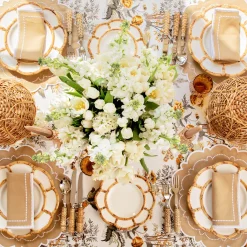 Petal Bamboo Ceramic Dinner Plates (Set of 4)