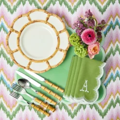 Petal Bamboo Ceramic Dinner Plates (Set of 4)
