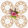 Petal Bamboo Ceramic Dinner & Starter Plates (Set of 8)