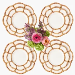 Petal Bamboo Ceramic Dinner & Starter Plates (Set of 8)