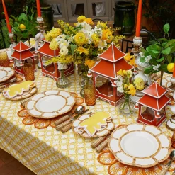 Petal Bamboo Ceramic Dinner & Starter Plates (Set of 8)
