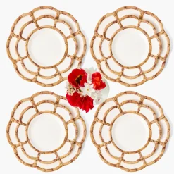 Petal Bamboo Ceramic Dinner & Starter Plates (Set of 8)