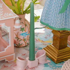 Petal Pink Ceramic Bow Candle Holder (Pair)