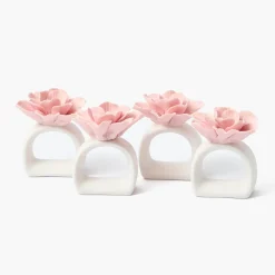 Petal Pink Fiore Napkin Rings (Set of 4)