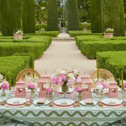 Pink & Green Pagoda Dinner Plate
