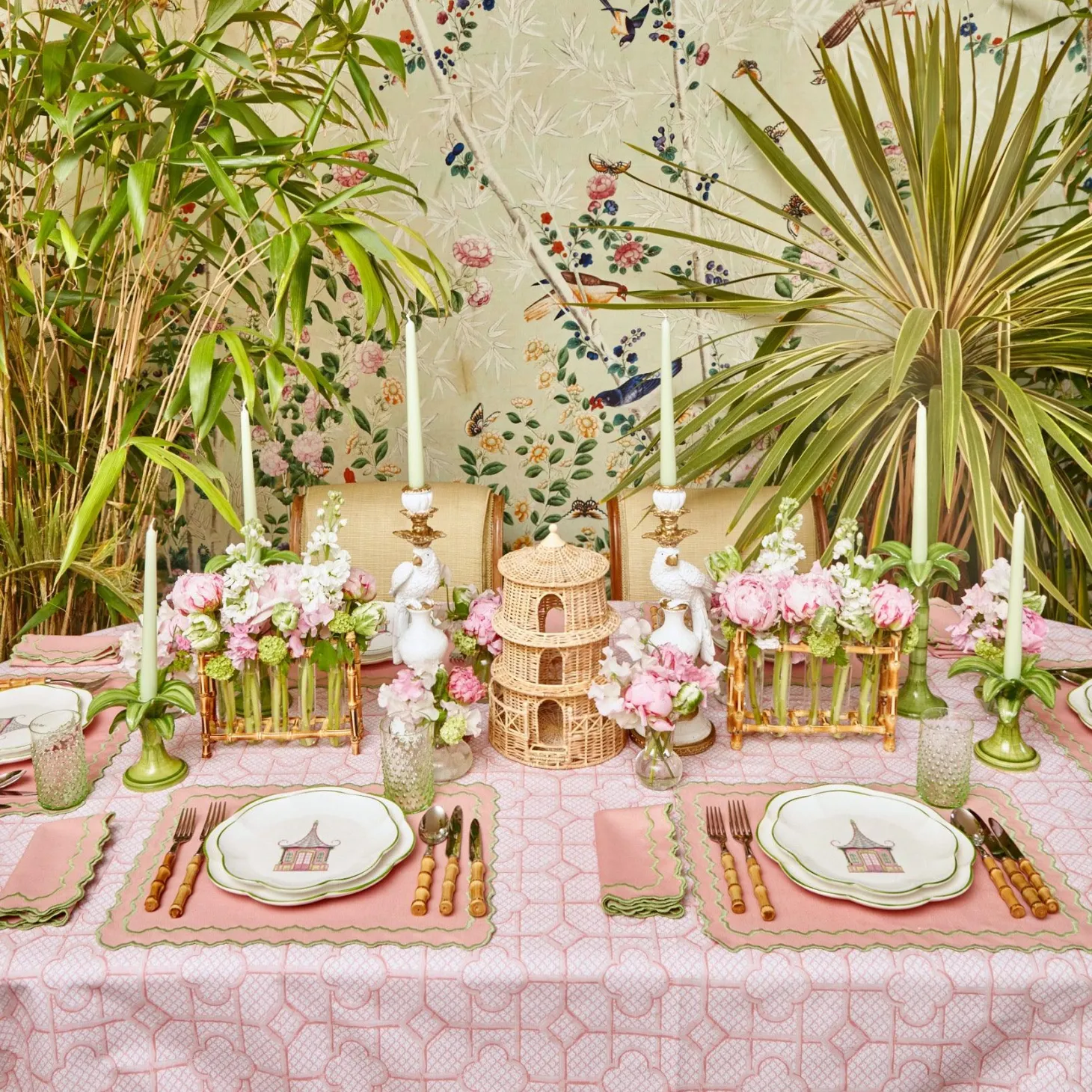 Pink & Green Pagoda Starter Plate