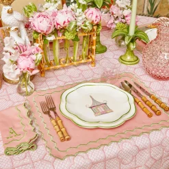 Pink & Green Pagoda Starter Plate