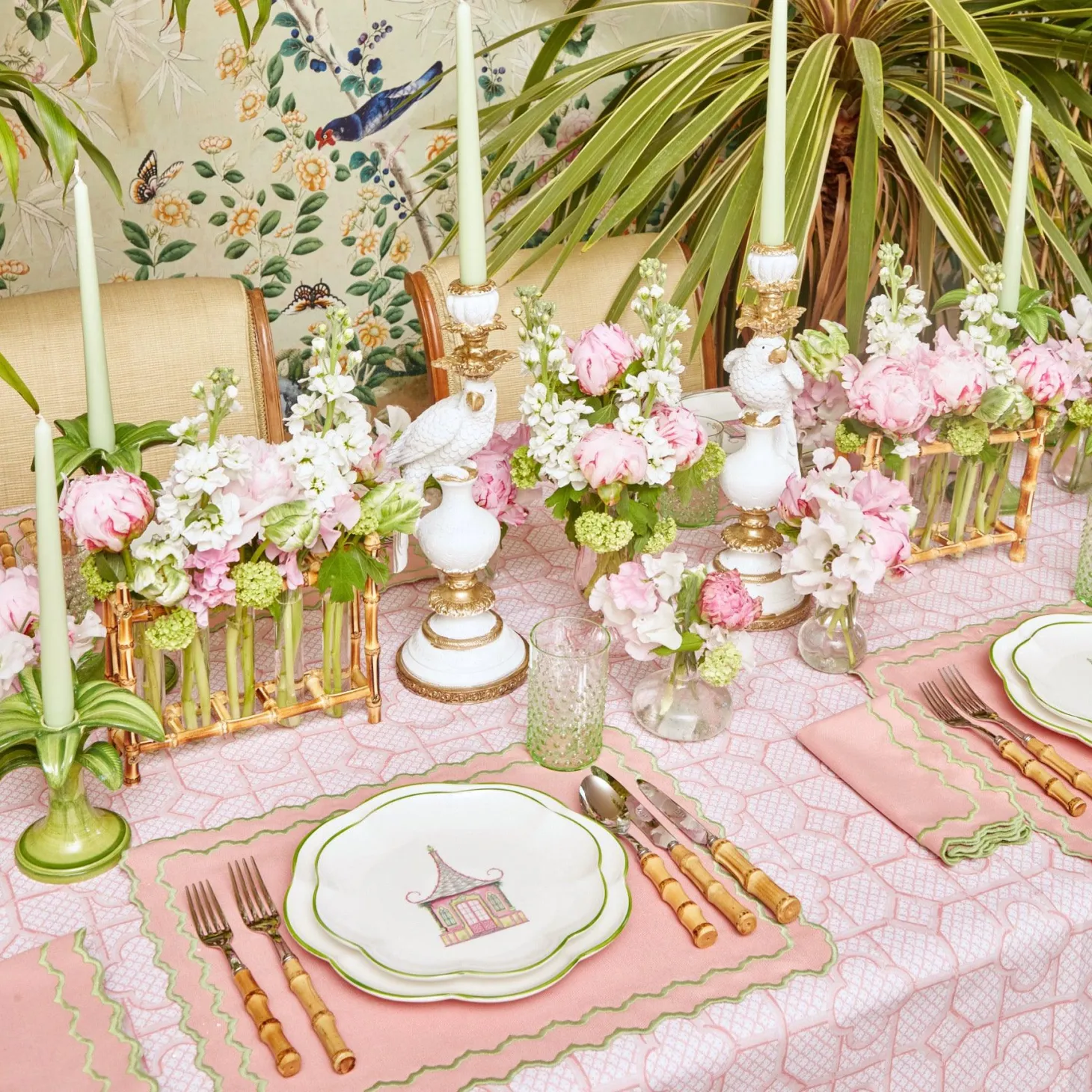 Pink & Green Pagoda Starter Plate