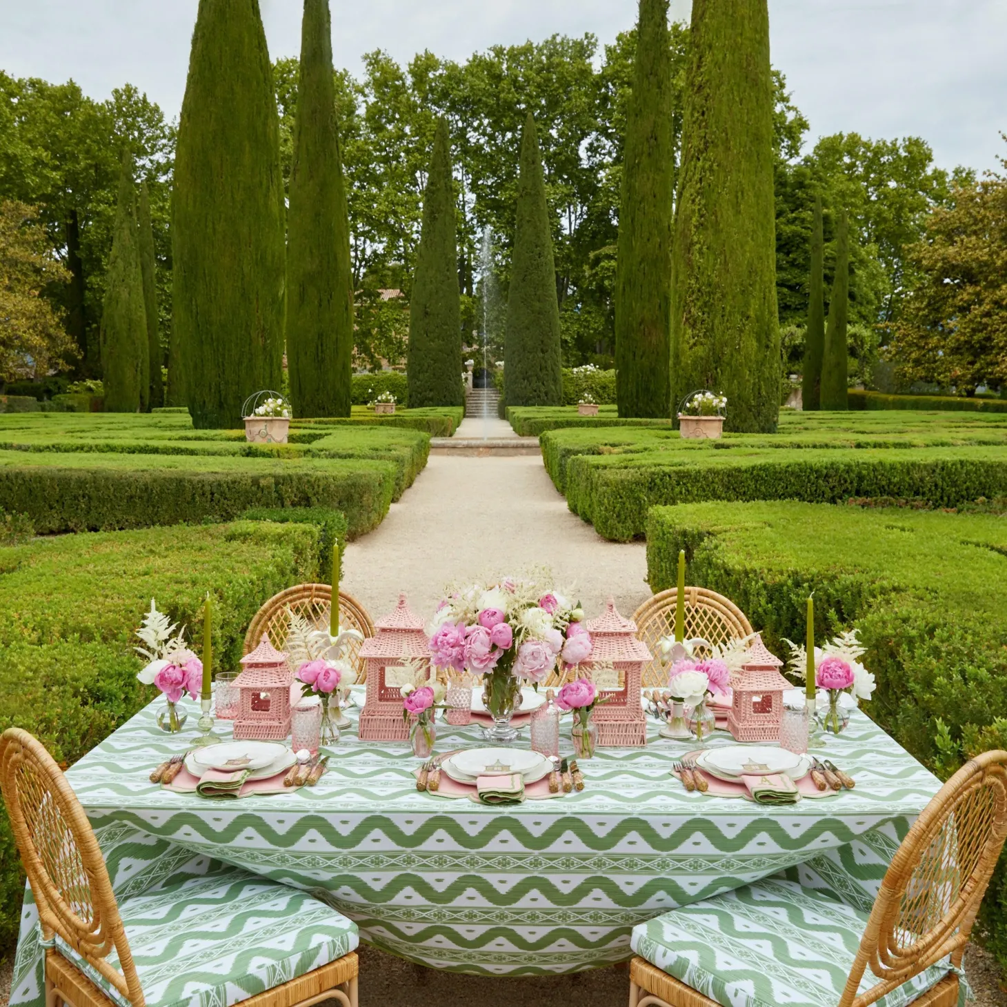 Pink & Green Pagoda Starter Plate
