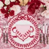 Pink & Red Bow Laurel Placemats & Napkins (Set of 4)
