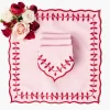 Pink & Red Laurel Napkins (Set of 4)