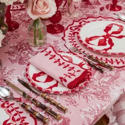 Pink & Red Laurel Napkins (Set of 4)