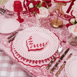 Pink & Red Laurel Napkins (Set of 4)