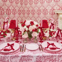 Pink Basketweave Dinner Plate (Set of 4)