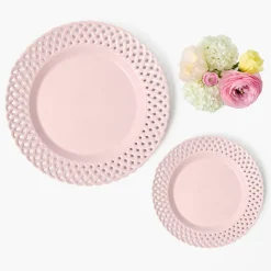 Pink Basketweave Starter Plate