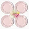 Pink Basketweave Starter Plate (Set of 4)