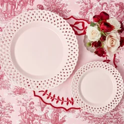 Pink Basketweave Starter Plate (Set of 4)
