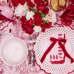 Pink Basketweave Starter Plate (Set of 4)