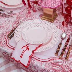 Pink Basketweave Starter Plate (Set of 4)
