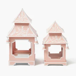 Pink Chinoiserie Pagoda Lantern