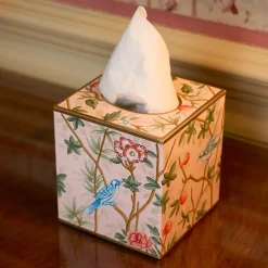 Pink Chinoiserie Tole Tissue Box