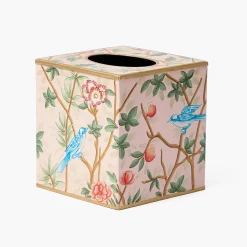 Pink Chinoiserie Tole Tissue Box