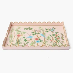 Pink Chinoiserie Tole Tray