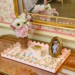 Pink Chinoiserie Tole Tray