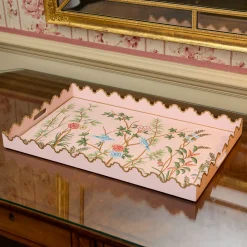 Pink Chinoiserie Tole Tray