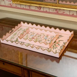 Pink Chinoiserie Tole Tray