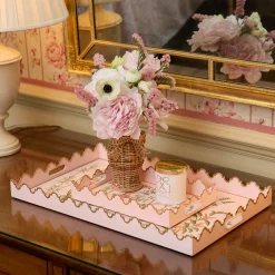 Pink Chinoiserie Tole Tray