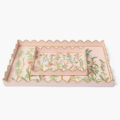 Pink Chinoiserie Tole Tray