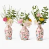 Pink Chinoiserie Tole Vases (Set of 3)