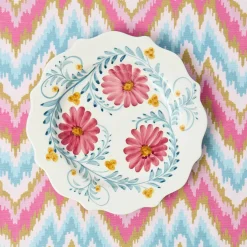 Pink Flowers Dinner Plates (Set of 4)
