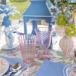 Pink Fluted Glassware (Set of 8)