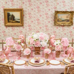 Pink Fluted Water Glasses (Set of 4)