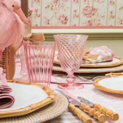 Pink Fluted Water Glasses (Set of 4)