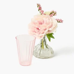 Pink Fluted Water Glasses (Set of 4)
