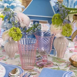 Pink Fluted Water Glasses (Set of 4)