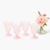 Pink Fluted Wine Glasses (Set of 4)